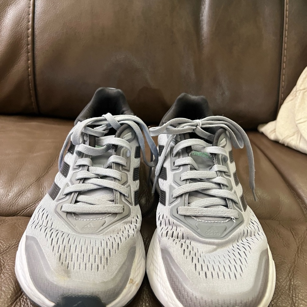 Adidas Gray Athletic Running Shoes with Breathable Mesh